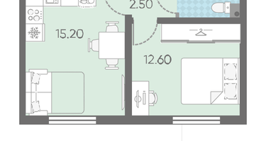 1-к. квартира, 32&nbsp;м²