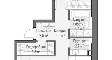 2-к. квартира, 63&nbsp;м²