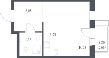 Студия, 28&nbsp;м²