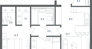 3-к. квартира, 62&nbsp;м²