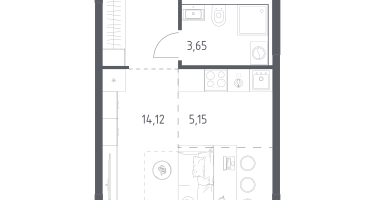 Студия, 28&nbsp;м²