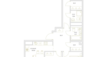 4-к. квартира, 84 м²