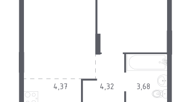 Студия, 38&nbsp;м²