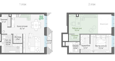2-к. квартира, 76&nbsp;м²