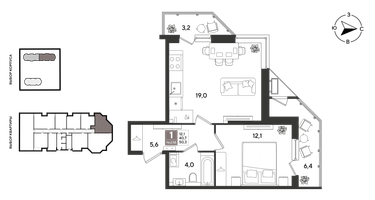 1-к. квартира, 49&nbsp;м²