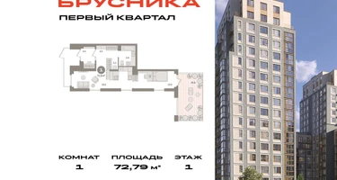 1-к. квартира, 72&nbsp;м²
