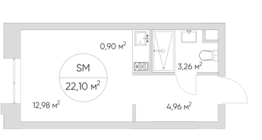 Студия, 21&nbsp;м²