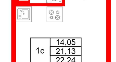 Студия, 21&nbsp;м²