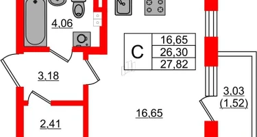 Студия, 27&nbsp;м²