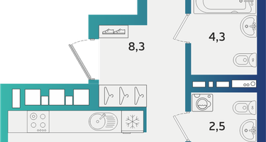 2-к. квартира, 69&nbsp;м²