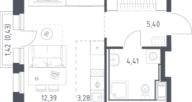 Студия, 25&nbsp;м²