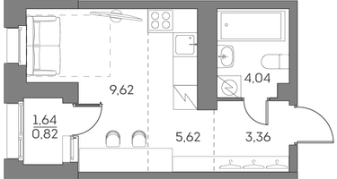 Студия, 23&nbsp;м²