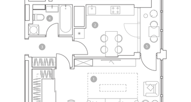 1-к. квартира, 45&nbsp;м²