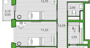3-к. квартира, 77&nbsp;м²