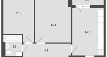 2-к. квартира, 55&nbsp;м²