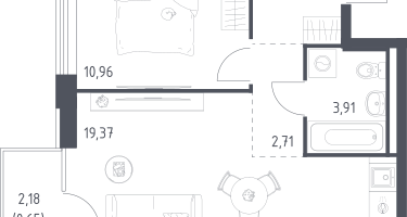 Студия, 41&nbsp;м²