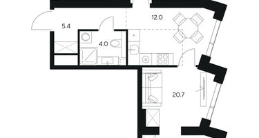 Студия, 62 м²