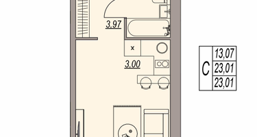 Студия, 23&nbsp;м²