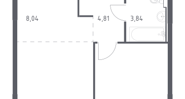 Студия, 38&nbsp;м²