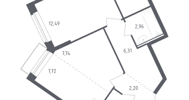 Студия, 47&nbsp;м²