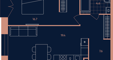 2-к. квартира, 48 м²