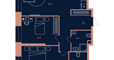 3-к. квартира, 71 м²