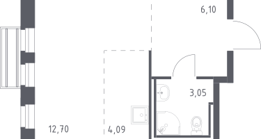 Студия, 25&nbsp;м²