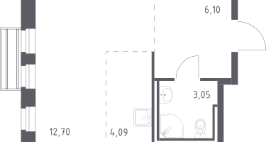 Студия, 25&nbsp;м²
