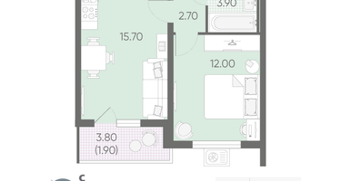 1-к. квартира, 36 м²