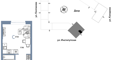 Студия, 27&nbsp;м²