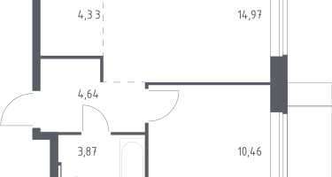 Студия, 38&nbsp;м²