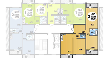 3-к. квартира, 88&nbsp;м²