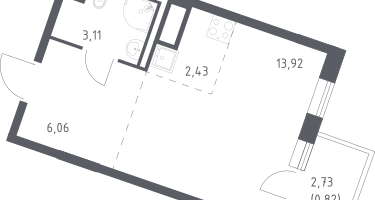 Студия, 26&nbsp;м²