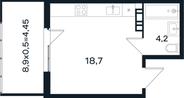 Студия, 27&nbsp;м²