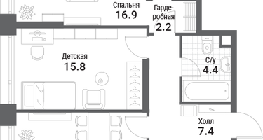 2-к. квартира, 73 м²