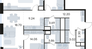 4-к. квартира, 121&nbsp;м²