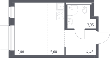 Студия, 22&nbsp;м²