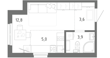 Студия, 25&nbsp;м²