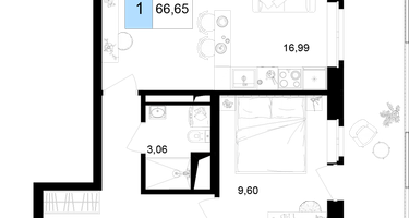 2-к. квартира, 66&nbsp;м²