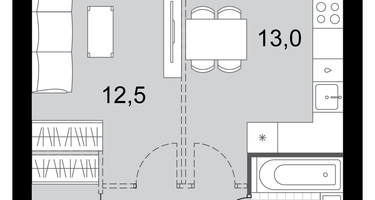 1-к. квартира, 36 м²