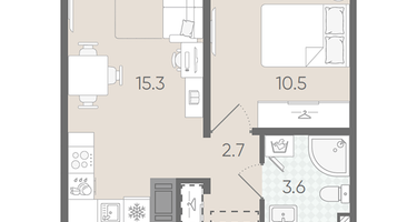 1-к. квартира, 33 м²