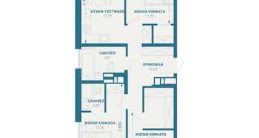 3-к. квартира, 87 м²