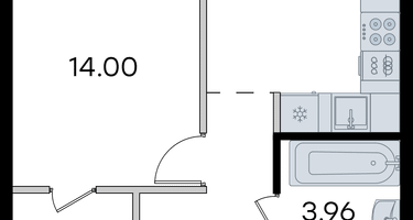 1-к. квартира, 37 м²