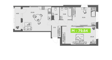 Студия, 79&nbsp;м²