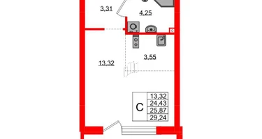 Студия, 25&nbsp;м²