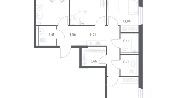 3-к. квартира, 78&nbsp;м²