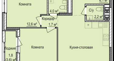 2-к. квартира, 63&nbsp;м²
