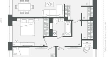 3-к. квартира, 100&nbsp;м²