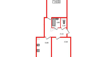 2-к. квартира, 72&nbsp;м²