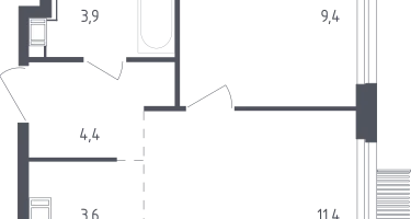 Студия, 32&nbsp;м²